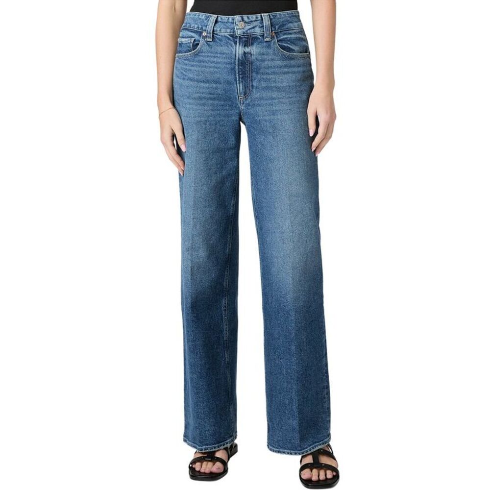 PAIGE Mid Blue Straight Leg Jeans